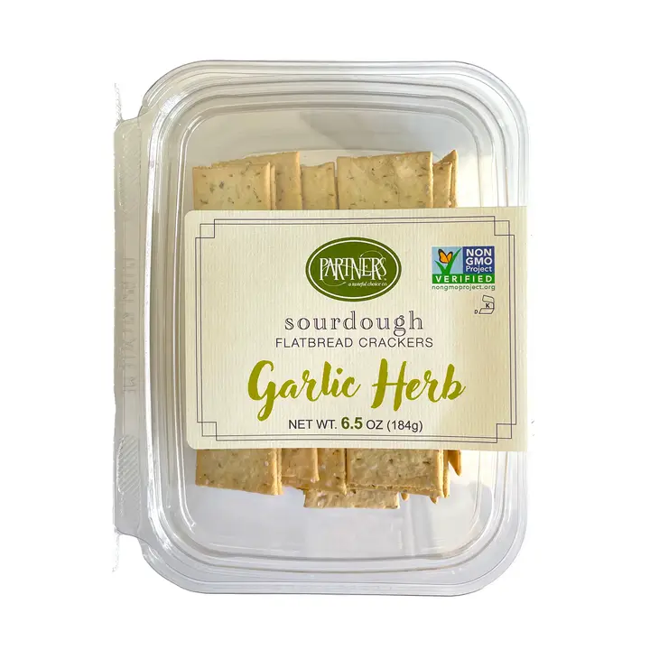 Sourdough Garlic Herb Crackers