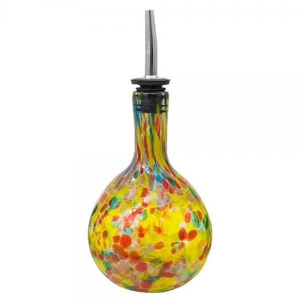 Blown Glass Cruet, Red & Yellow